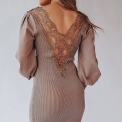 Southern Alternative Korrin Knit Mini Dress (Mocha)