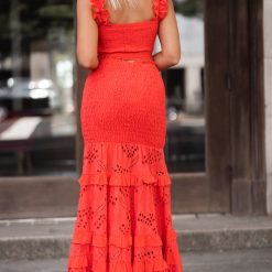 Southern Alternative Clothing Salinas Smocked Skirt Set (Coral) 3 Southern Alternative Clothing Salinas Smocked Skirt Set (Coral)