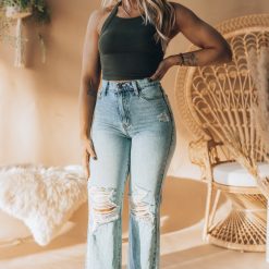 Southern Alternative Holister Ribbed Cami (Olive)