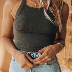 Southern Alternative Holister Ribbed Cami (Olive)