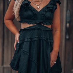 Southern Alternative Cecilia Cutout Mini Dress (Black)