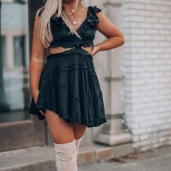 Southern Alternative Cecilia Cutout Mini Dress (Black)