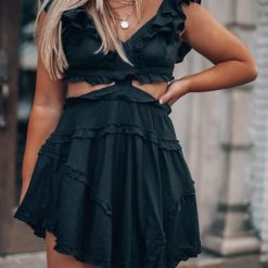 Southern Alternative Cecilia Cutout Mini Dress (Black)