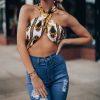 Southern Alternative Versace Wrap Top Crop Tops