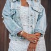 Southern Alternative Rumor Has It Distressed Denim Jacket Clothing