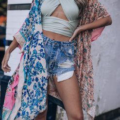 Southern Alternative Happy Hour Wrap Crop Top (Sage)