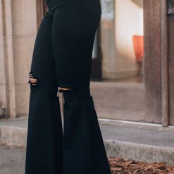 Southern Alternative Soho Distressed Flare Jeans (Black) Clothing 2 Southern Alternative Soho Distressed Flare Jeans (Black) Clothing