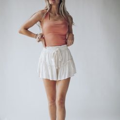 Southern Alternative Rebel Ribbed Crop Top (Coral) Blouses + Tops