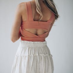 Southern Alternative Rebel Ribbed Crop Top (Coral) Blouses + Tops
