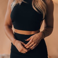 Southern Alternative Bexley Ribbed Cutout Crop Top (Black)