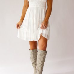 Southern Alternative Bren Lace Mini Dress (White) Clothing