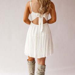 Southern Alternative Bren Lace Mini Dress (White) Clothing