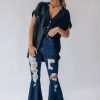 Southern Alternative Denim Paige Distressed Bell Bottoms (Dark Wash)