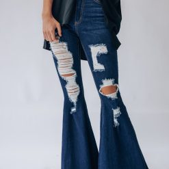 Southern Alternative Denim Paige Distressed Bell Bottoms (Dark Wash)