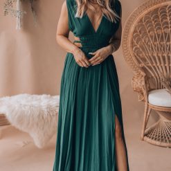 Southern Alternative Luna Maxi Dress(Hunter Green) Clothing