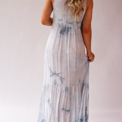 Southern Alternative Sun Burst Tie Dye Maxi Dress (Ocean) Dresses