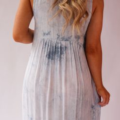 Southern Alternative Sun Burst Tie Dye Maxi Dress (Ocean) Dresses
