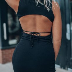 Southern Alternative Odessa Open Back Mini Dress (Black) Clothing