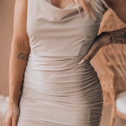 Southern Alternative Champagne Showers Ruched Mini Dress