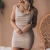 Southern Alternative Champagne Showers Ruched Mini Dress