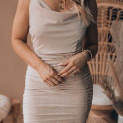 Southern Alternative Champagne Showers Ruched Mini Dress