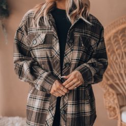 Southern Alternative Country Roads Plaid Shacket Clothing