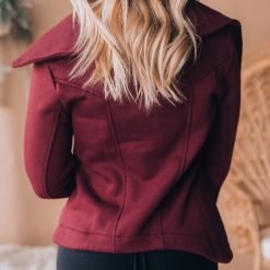 Southern Alternative Kenley Pocketed Moto Jacket (Wine)