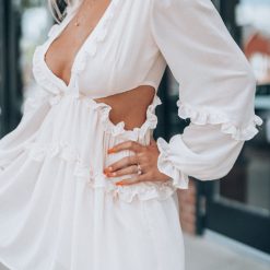 Southern Alternative Nyx Ruffle Cut Out Mini Dress Clothing