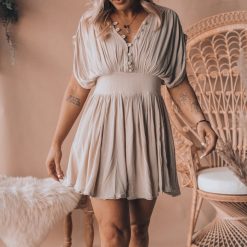 Southern Alternative In The Meadows Romper (Taupe) Clothing