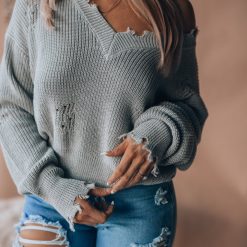 Southern Alternative Clothing Valentina Knit Sweater (Heather Grey)