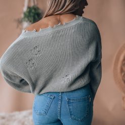 Southern Alternative Clothing Valentina Knit Sweater (Heather Grey) 3 Southern Alternative Clothing Valentina Knit Sweater (Heather Grey)