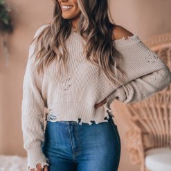 Southern Alternative Valentina Knit Sweater (Taupe)