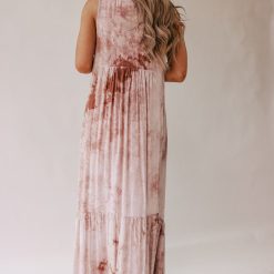 Southern Alternative Sun Burst Tie Dye Maxi Dress (Sand)