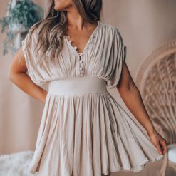 Southern Alternative In The Meadows Romper (Taupe) Clothing