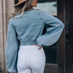 Southern Alternative Clothing Charleston Denim Blouse (Medium Denim)