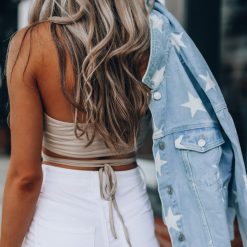 Southern Alternative Molly Wrap Halter Top (Oatmeal) Crop Tops 8 Southern Alternative Molly Wrap Halter Top (Oatmeal) Crop Tops