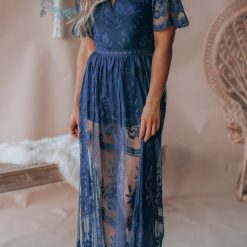 Southern Alternative Canyon Lace Romper Dress (Navy)