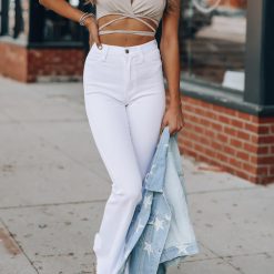 Southern Alternative Molly Wrap Halter Top (Oatmeal) Crop Tops