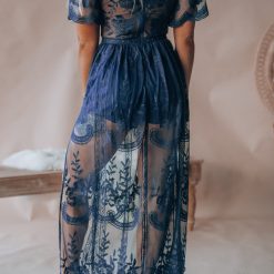 Southern Alternative Canyon Lace Romper Dress (Navy)