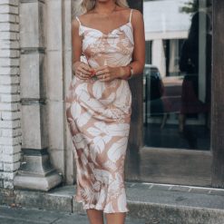 Southern Alternative Palm Paradise Satin Maxi Dress
