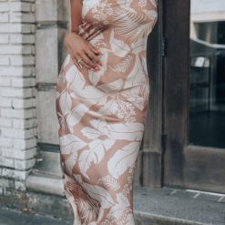 Southern Alternative Palm Paradise Satin Maxi Dress