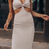 Southern Alternative Tuscan Cut Out Dress (Taupe)