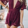 Southern Alternative Artemis Lace Romper (Wine)