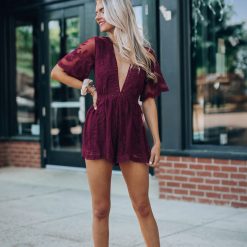 Southern Alternative Artemis Lace Romper (Wine)