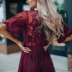 Southern Alternative Artemis Lace Romper (Wine)