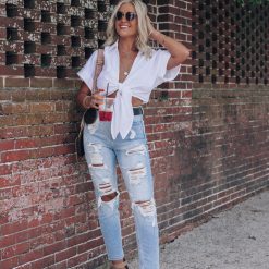 Southern Alternative Clothing Moonlight Tie Crop Top (White)