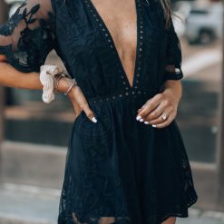 Southern Alternative Artemis Lace Romper (Black) Clothing