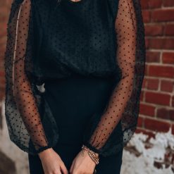 Southern Alternative Glam Party Puff Sleeve Mini Dress (Black) 5 Southern Alternative Glam Party Puff Sleeve Mini Dress (Black)