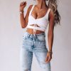 Southern Alternative Rewind Cinch Crop Top (Ivory)