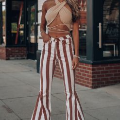 Southern Alternative Ilena Cross Front Top (Oatmeal) Crop Tops